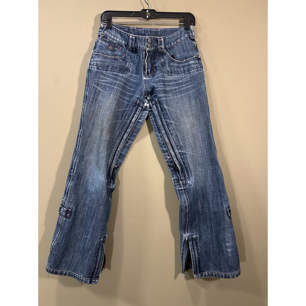 Vtg Burton Snowboarding Jeans Womens Sz 28x29 Utility Flare G-Tex Ski 90s Y2K